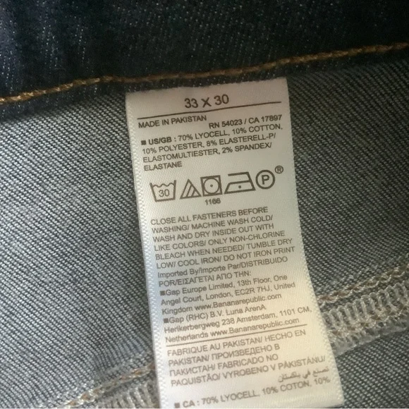 Banana Republic 33 x30 jeans slim fit luxe traveler Men's Dark Blue Jeans